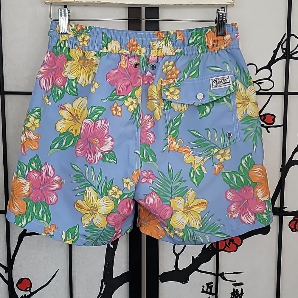 Polo Ralph Lauren Mens Multi Floral Lined Swim Trunks size Small - Picture 4 of 9